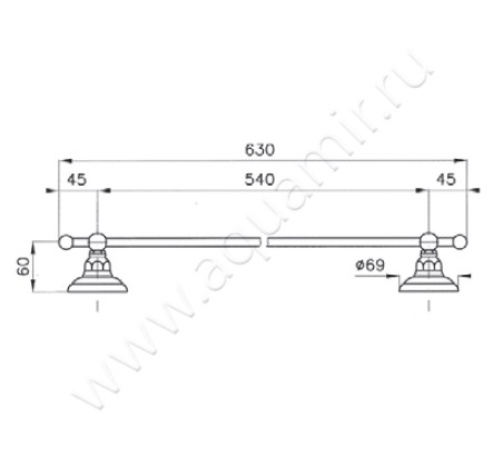 Полотенцедержатель Nicolazzi Classica 1486CR размеры
