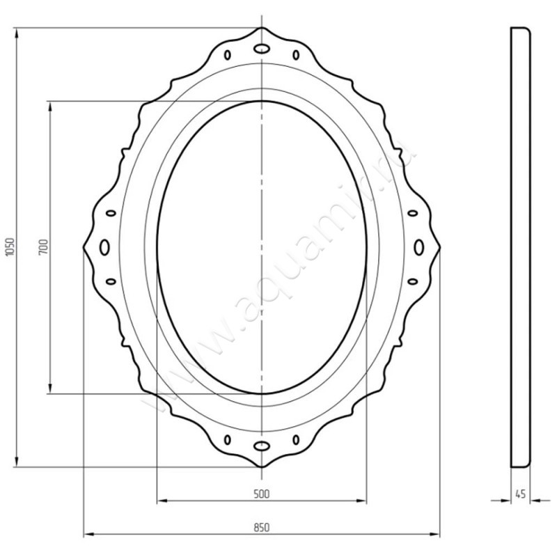 Зеркало Migliore 24963 размеры