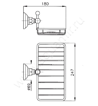 Мыльница-решетка Nicolazzi Classica 1493CR размеры