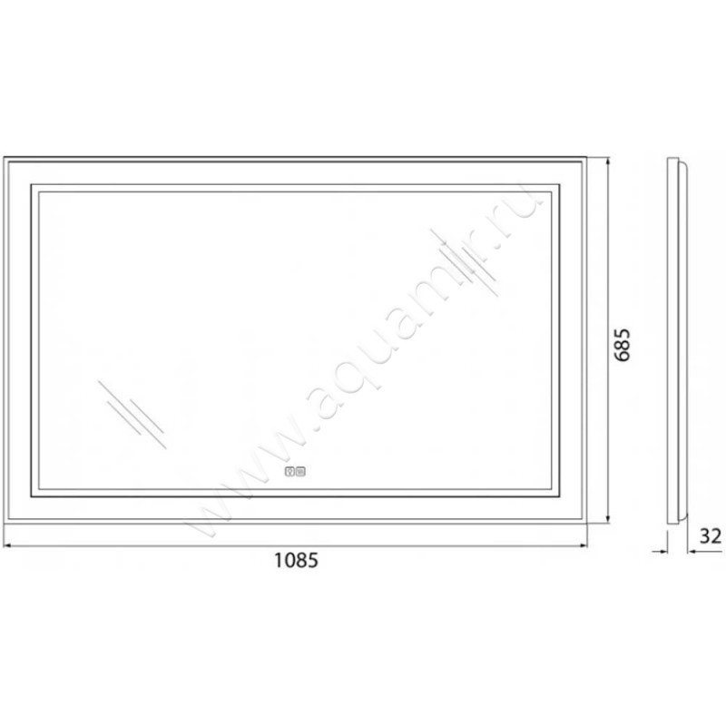 Зеркало с подсветкой BelBagno Kraft SPCKRAFT1085685TCHWARM размеры