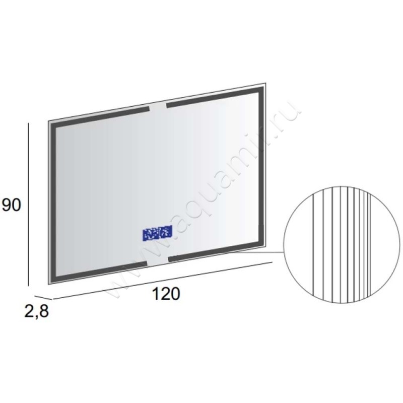 Зеркало с подсветкой Cezares 45064 размеры