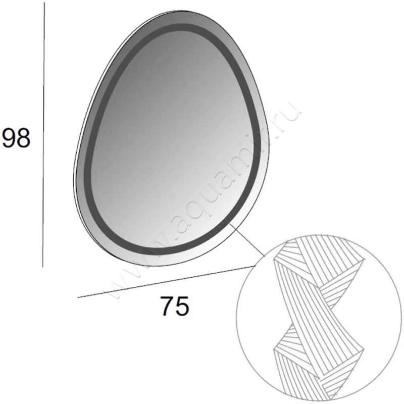 Зеркало с подсветкой Cezares 44777 размеры