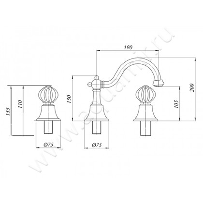 Смеситель для раковины Migliore Olivia ML.OLV-5812.BP.CR размеры