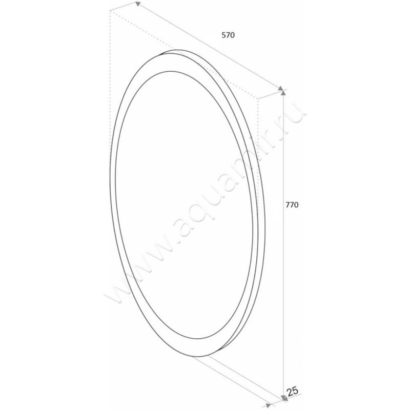 Зеркало с подсветкой Art&Max Ovale AMOVA570770DSFH размеры