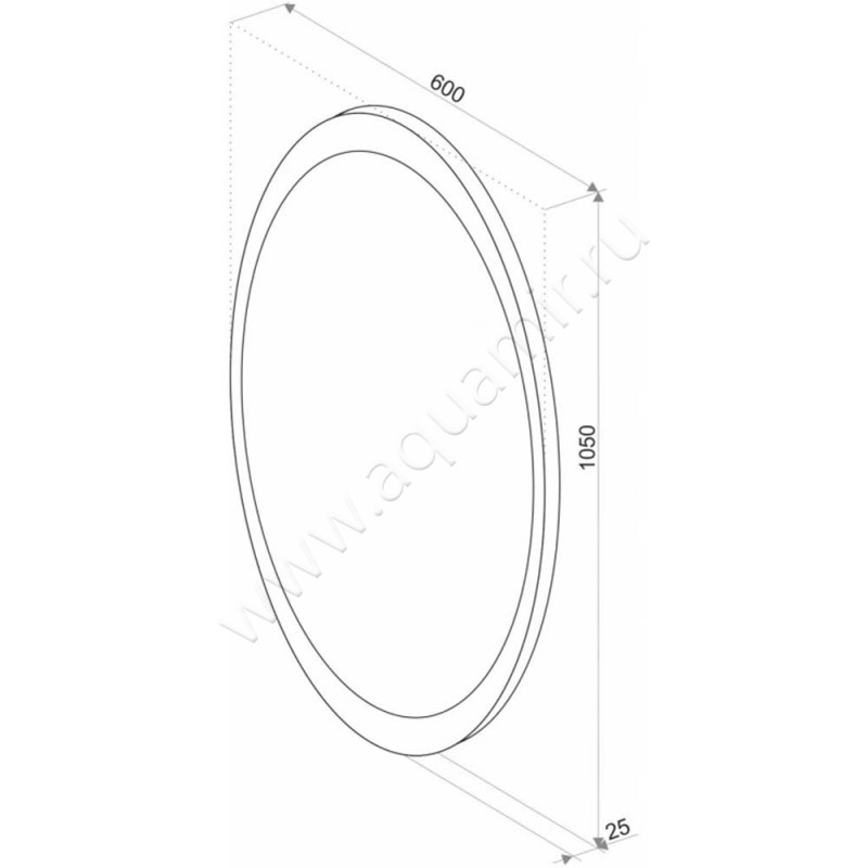 Зеркало с подсветкой Art&Max Ovale AMOVA6001050DSFH размеры