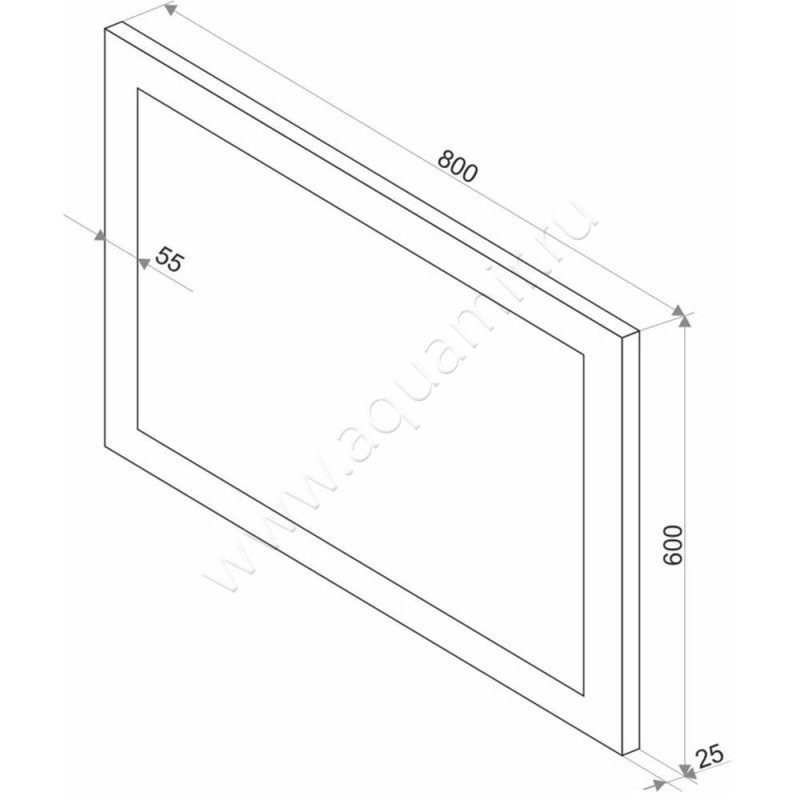 Зеркало с подсветкой Art&Max Soli AMSOL800600DSFH размеры