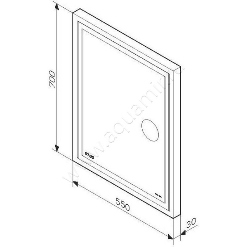 Зеркало с подсветкой AM.PM Gem M91AMOX0553WG размеры