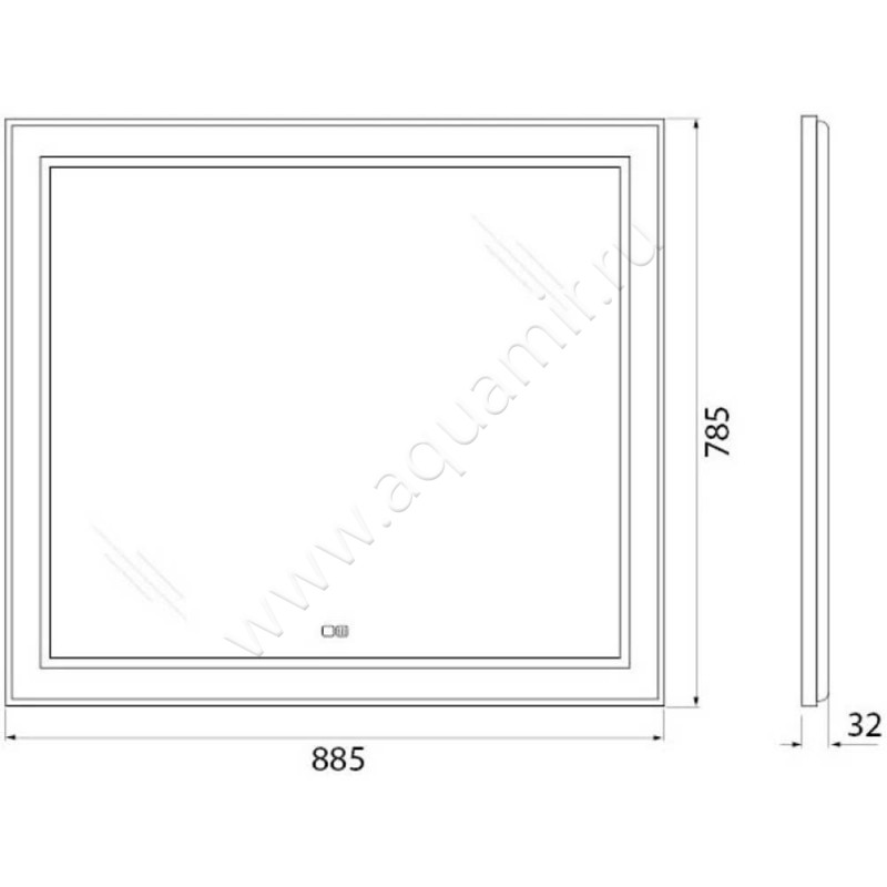 Зеркало с подсветкой BelBagno Kraft SPCKRAFT885785TCHWARMNERO размеры