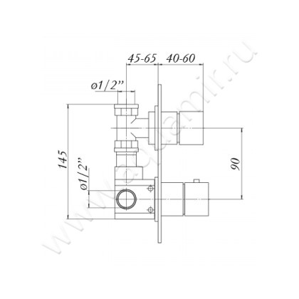 Встраиваемый смеситель для ванны Migliore Kvant 18788 размеры