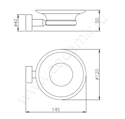 Мыльница настенная Nicolazzi Minimale 1487MCR размеры