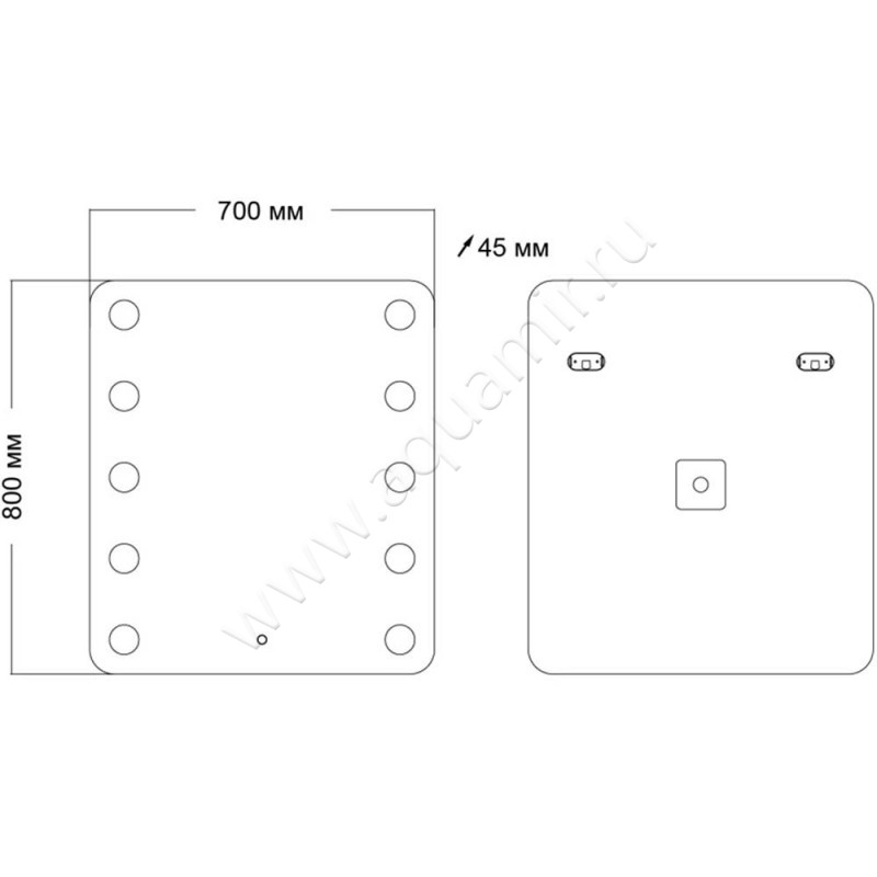 Зеркало с подсветкой Grossman Neon 147080 размеры