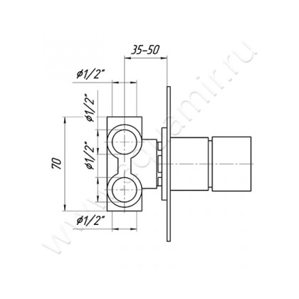 Переключающий вентиль Migliore Kvant ML.KVT-2728.CR размеры