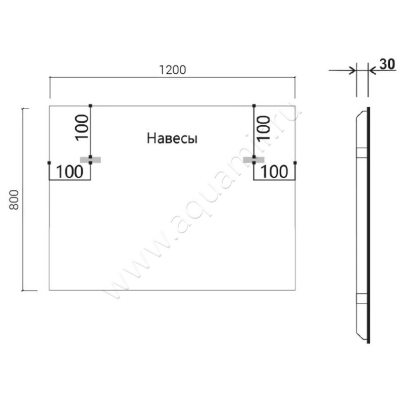 Зеркало с подсветкой Vincea VLM3VN1202 размеры