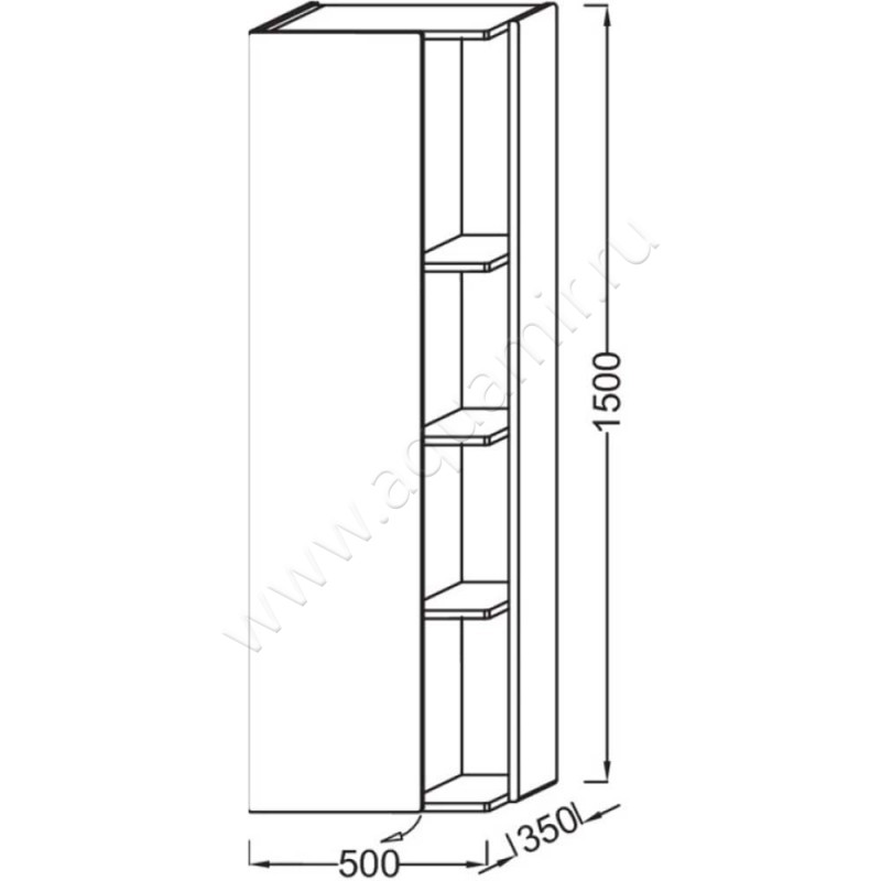 Шкаф-пенал Jacob Delafon Terrace EB1179GG1C размеры