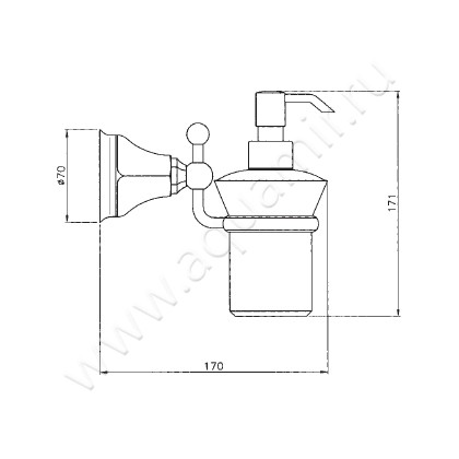 Дозатор Nicolazzi Teide 1489CR05 размеры