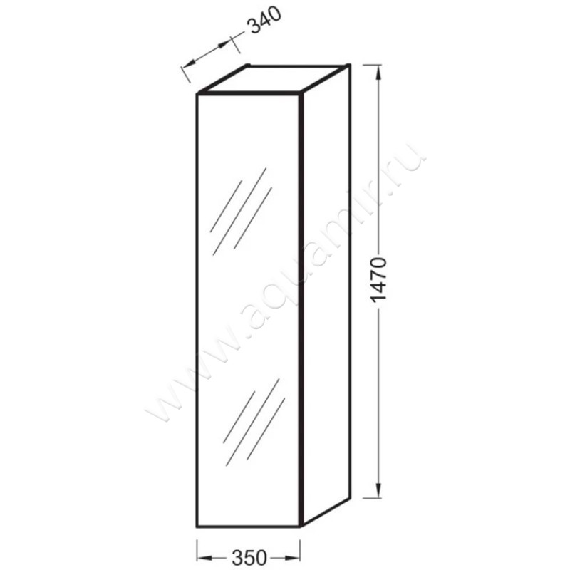 Шкаф-пенал Jacob Delafon Odeon Up EB873RUJ5 размеры