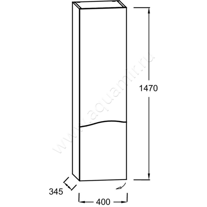 Шкаф-пенал Jacob Delafon Sherwood EB1836RRUP6 размеры