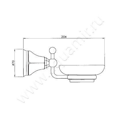 Мыльница настенная Nicolazzi Teide 1487CR05 размеры