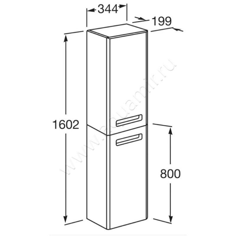 Шкаф-пенал Roca The Gap ZRU9302883 размеры
