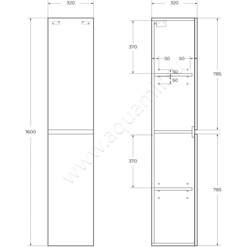 Шкаф-пенал BelBagno Albano ALBANO16002ASCPSP размеры