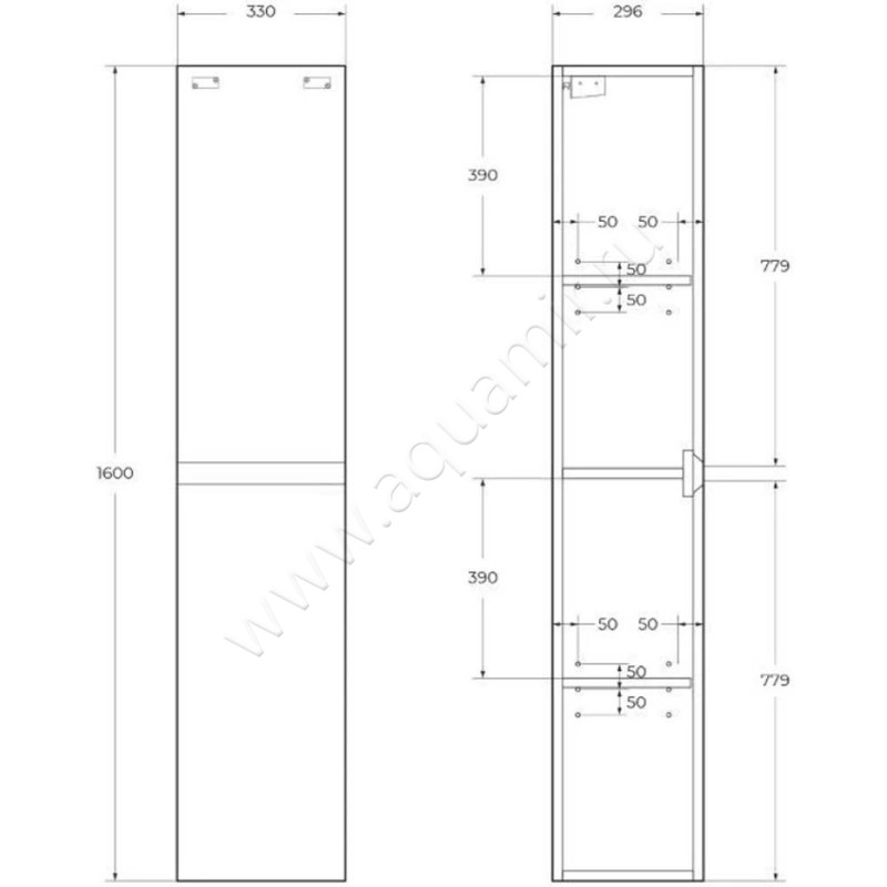 Шкаф-пенал BelBagno Kraft KRAFT16002ASCRNNR размеры