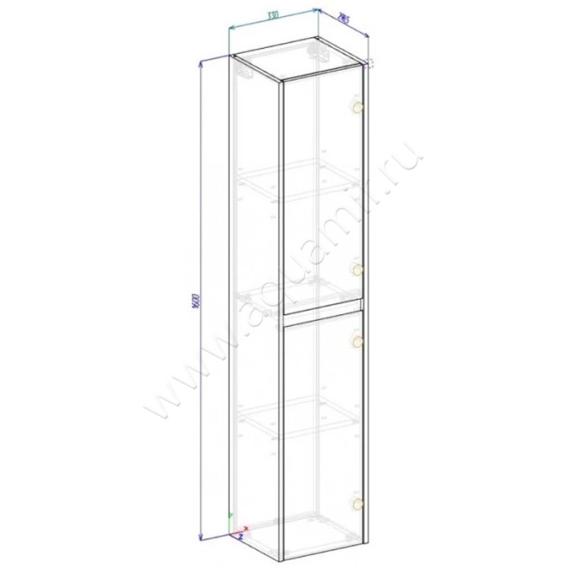 Шкаф-пенал BelBagno Kraft KRAFT16002ASCPPR размеры