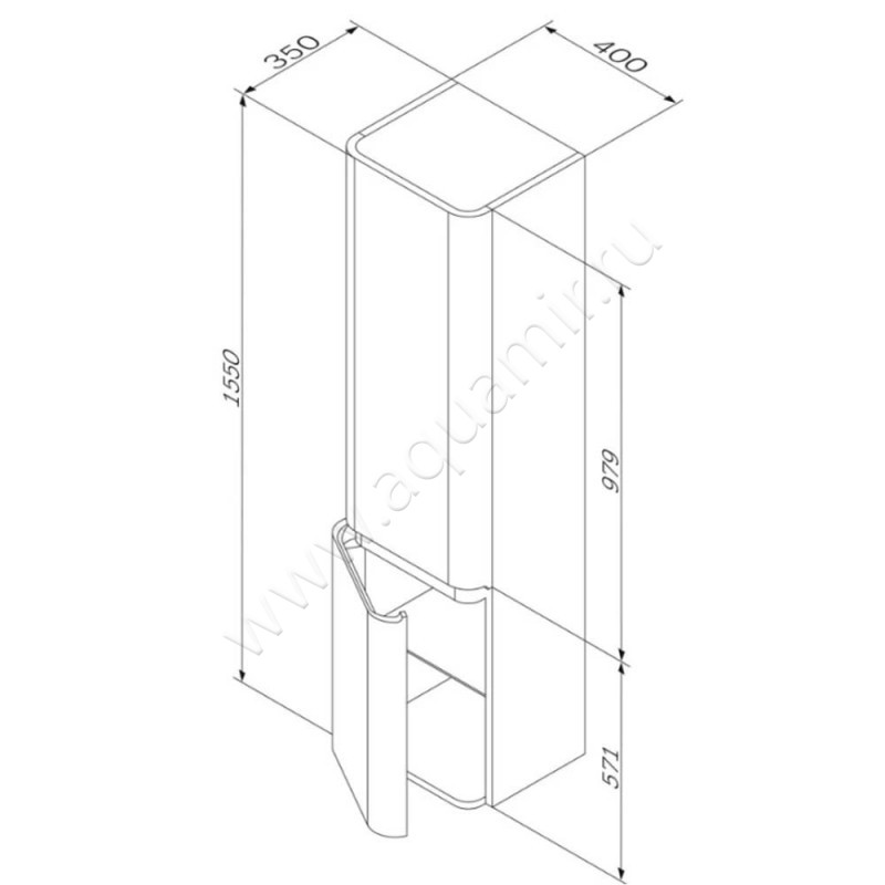 Шкаф-пенал AM.PM Sensation M30CHL0406GG размеры