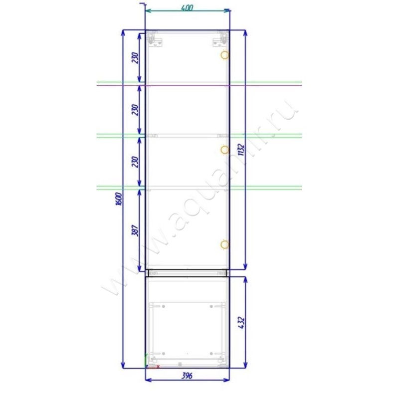 Шкаф-пенал Art&Max Techno AMTECHNO1600ACSOLW646L размеры
