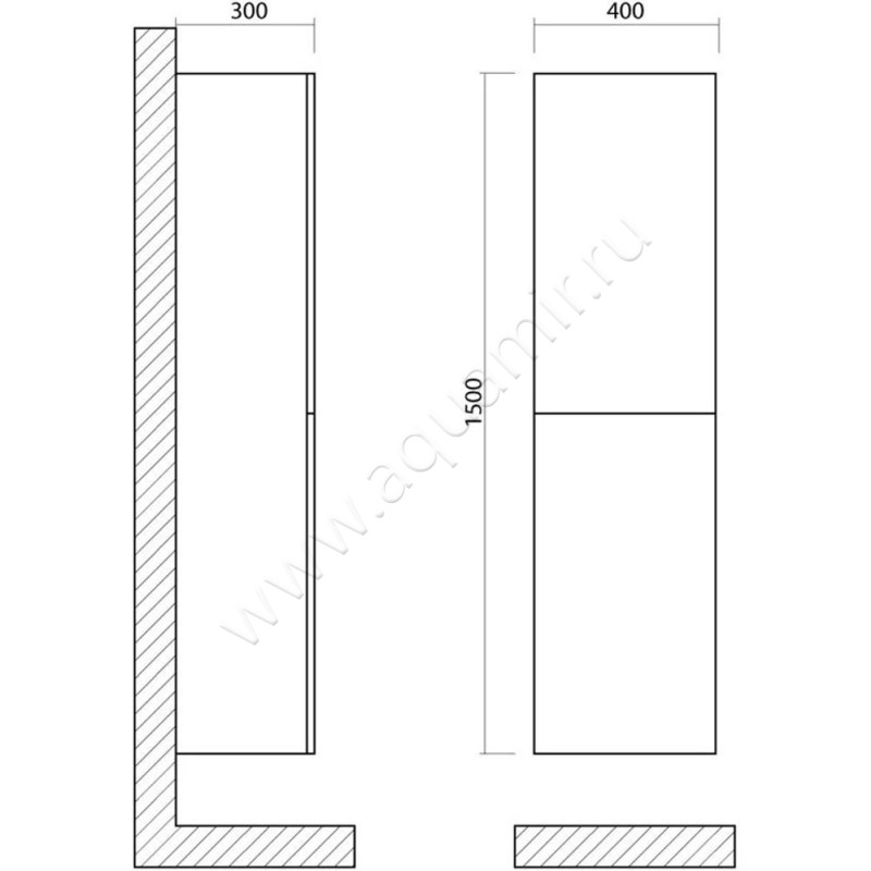 Шкаф-пенал Art&Max Verona Push AMVERONAPUSH15002ASCST размеры