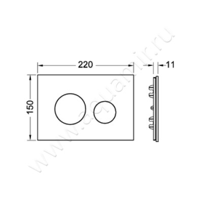 Лицевая панель TECEloop modular 9.240.671 размеры