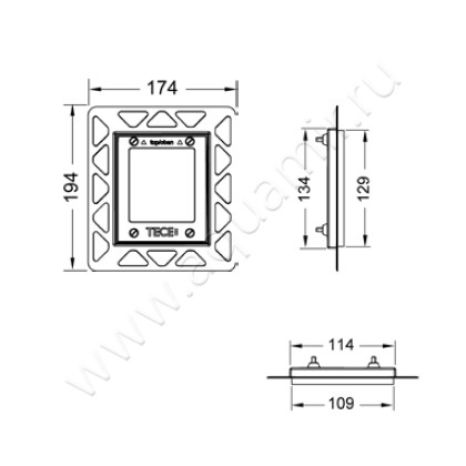 Монтажная рамка TECEloop 9.242.646 размеры