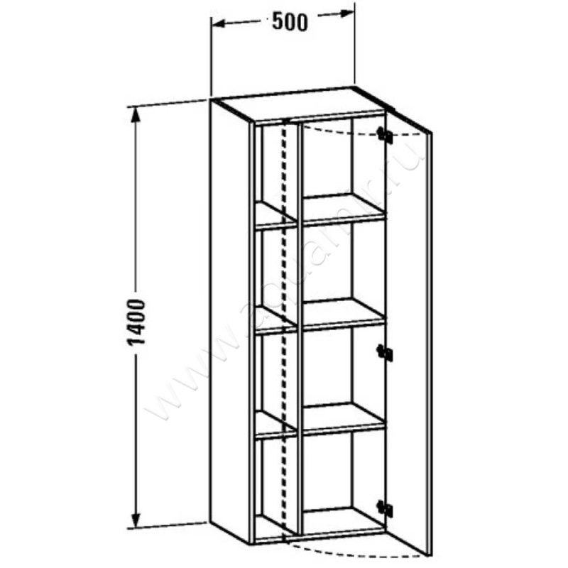 Шкаф-пенал Duravit DuraStyle DS1239R0707 размеры