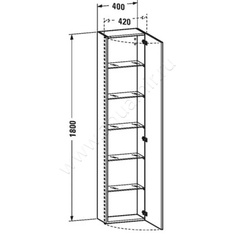 Шкаф-пенал Duravit DuraStyle DS1228R7979 размеры