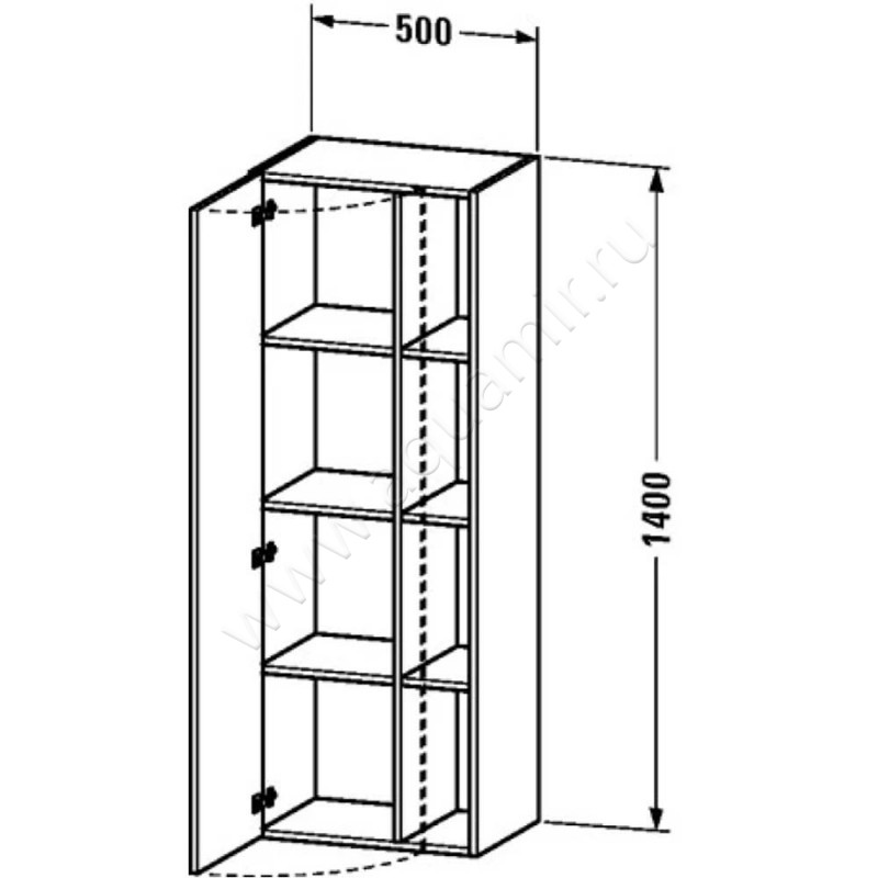 Шкаф-пенал Duravit DuraStyle DS1239L7979 размеры