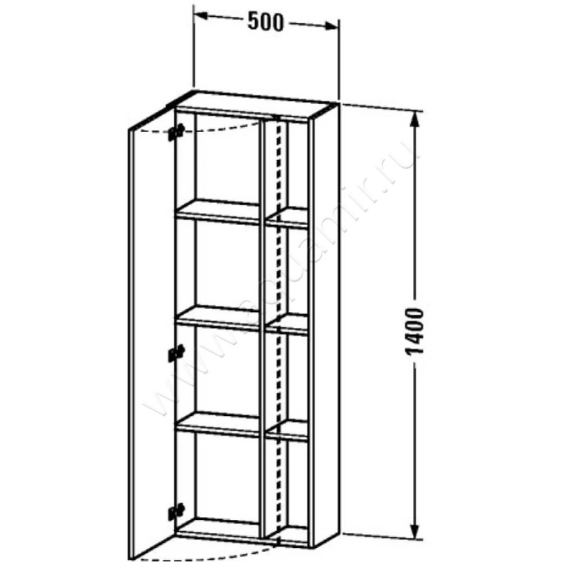 Шкаф-пенал Duravit DuraStyle DS1238L7979 размеры