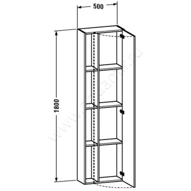 Шкаф-пенал Duravit DuraStyle DS1248R7979 размеры