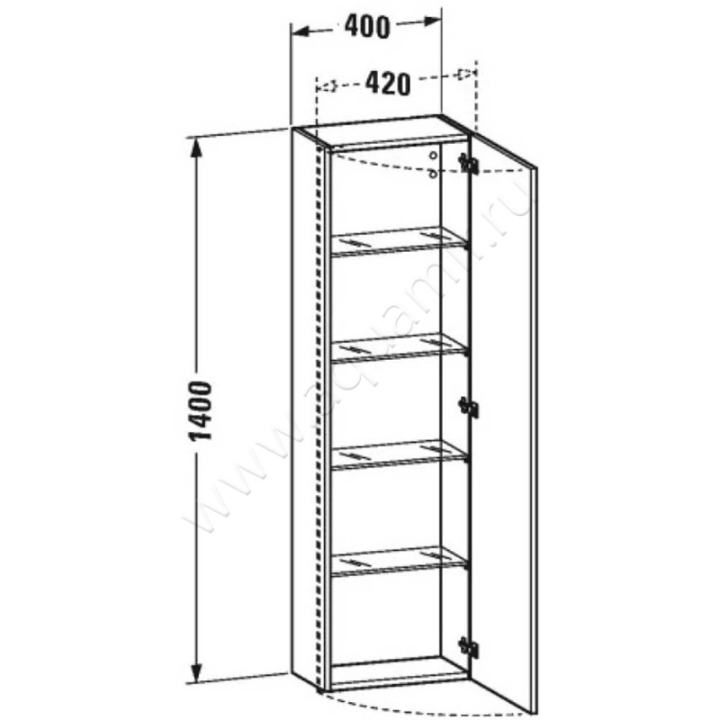 Шкаф-пенал Duravit DuraStyle DS1218R7979 размеры