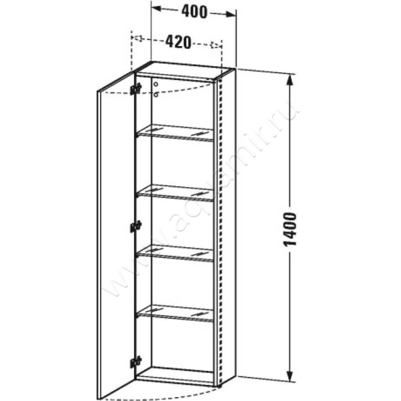 Шкаф-пенал Duravit DuraStyle DS1218L4949 размеры