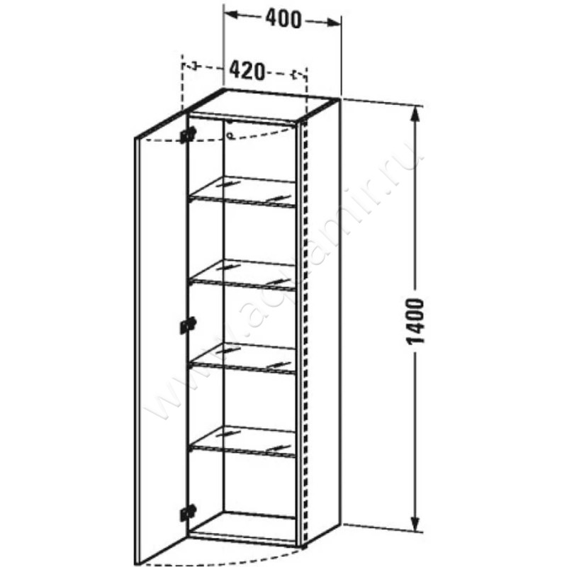 Шкаф-пенал Duravit DuraStyle DS1219L4949 размеры