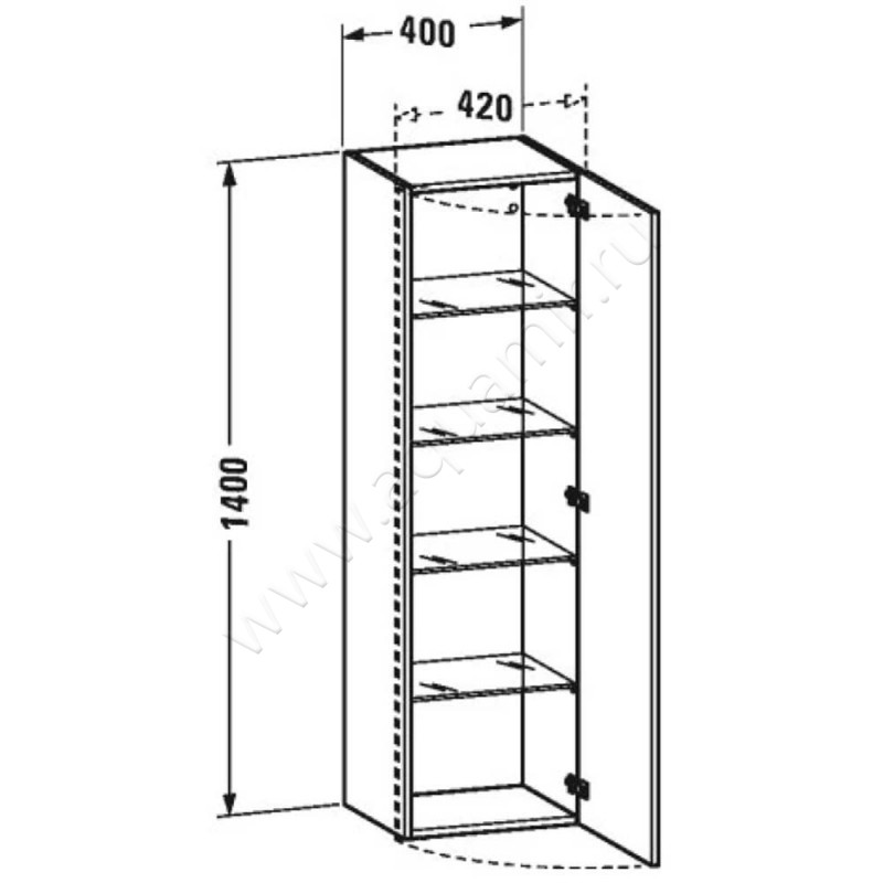 Шкаф-пенал Duravit DuraStyle DS1219R9191 размеры