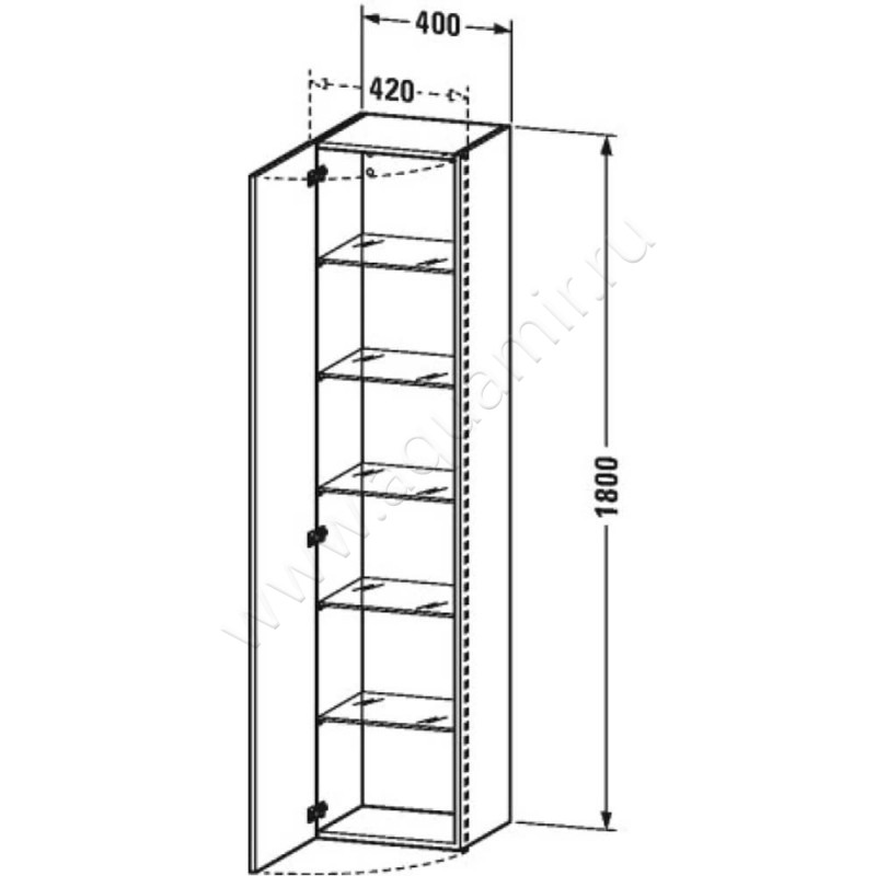 Шкаф-пенал Duravit DuraStyle DS1229L4949 размеры