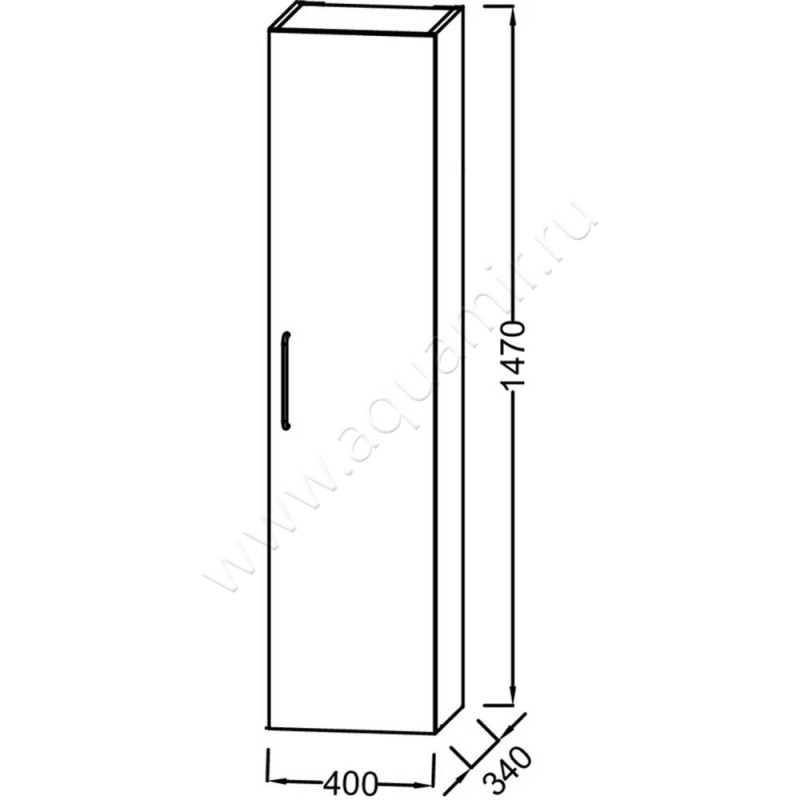 Шкаф-пенал Jacob Delafon Odeon Rive Gauche EB2570DR5E52 размеры