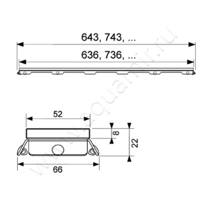 Стеклянная панель для слива TECE Drainline 601591 размеры