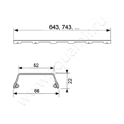 Панель для слива TECE Drainline “steel II” 601082 размеры