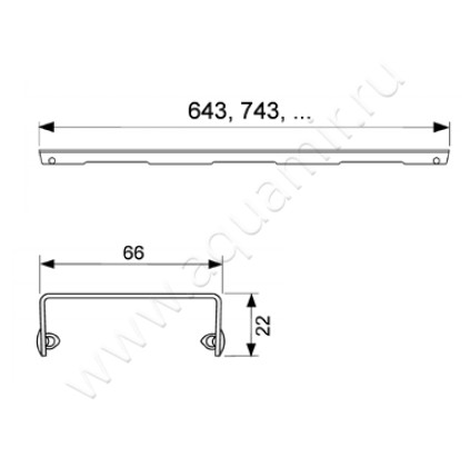 Решетка для слива TECE Drainline “basic” 601210 размеры