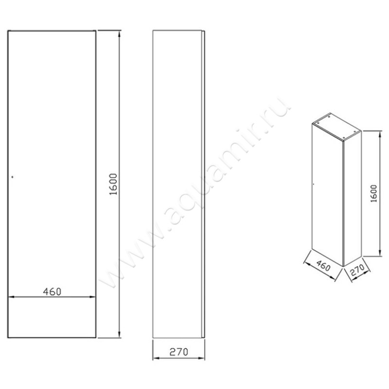 Шкаф-пенал Ravak Formy X000001260 размеры