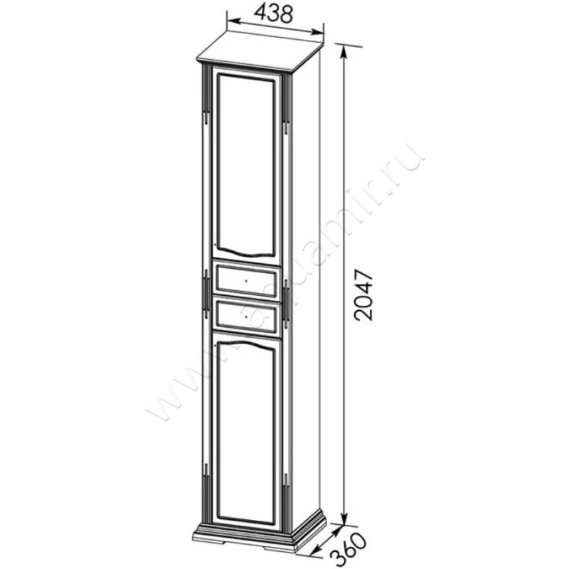 Шкаф-пенал Aquanet Лагуна 00175307 размеры