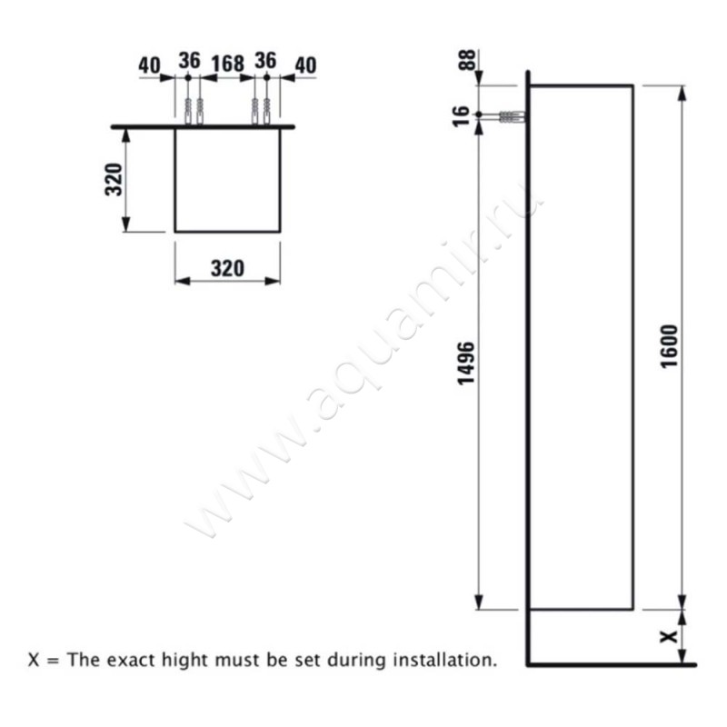 Шкаф-пенал Laufen The New Classic 4060620856311 размеры