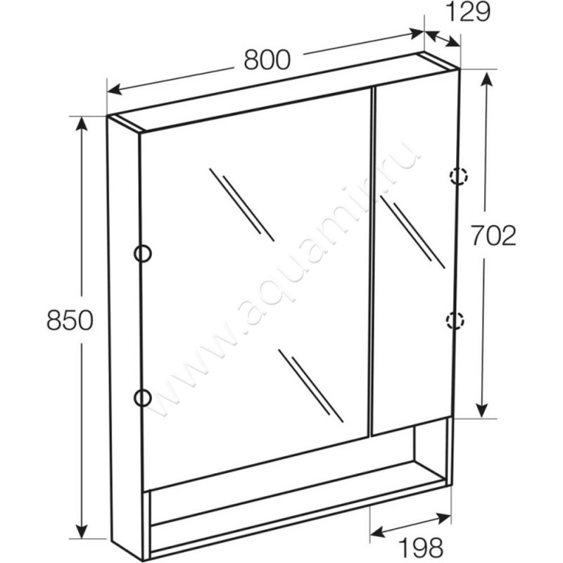 Зеркало-шкаф Roca The Gap ZRU9302750 размеры