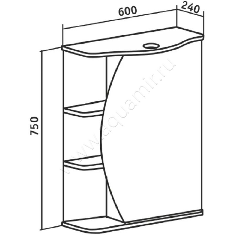 Зеркало-шкаф Runo Линда 00000001082 размеры